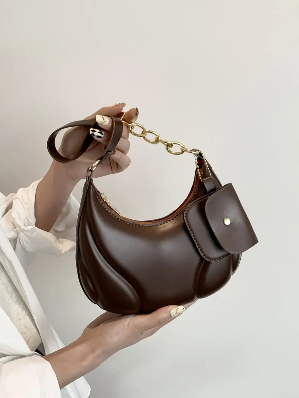 PU Leather Shoulder Bag with EarPods Bag - Piña Colada
