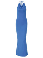 Backless Slit Sleeveless Bodycon Maxi Dress - Piña Colada