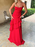 Sweetheart Neck Ruffled Maxi Cami Dress - Piña Colada