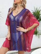 Rainbow Gradient Crochet Beach Cover Up - Piña Colada