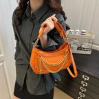 Chain-Embellished Shoulder Bag - Piña Colada