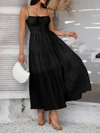 Devine Smocked Tiered Maxi Cami Dress - Piña Colada