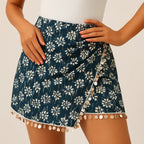 Tassel Geometric Print Skirt