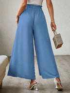 Tied Slit Wide Leg Pants - Piña Colada