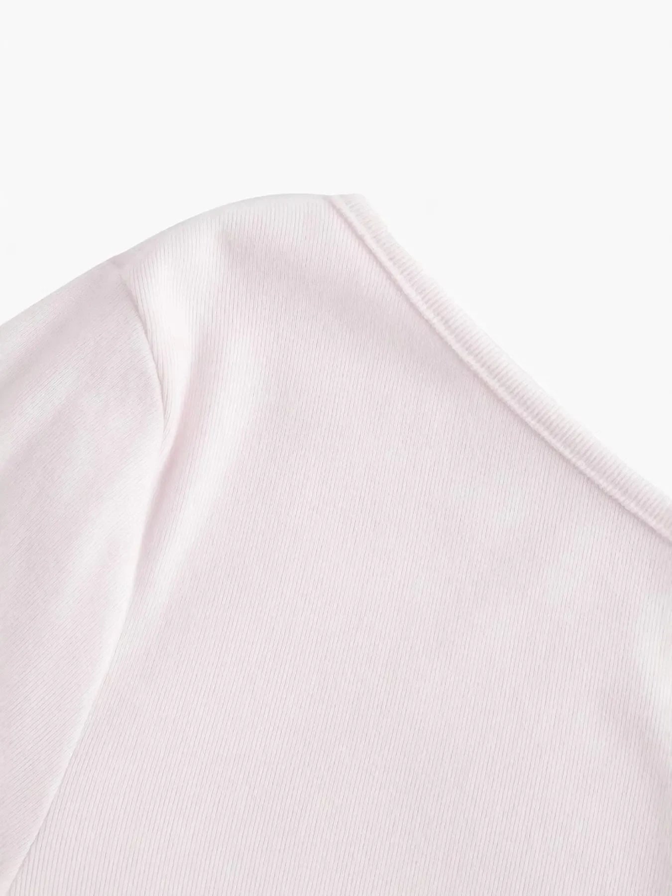 One Shoulder Bell Sleeve T-Shirt - Piña Colada