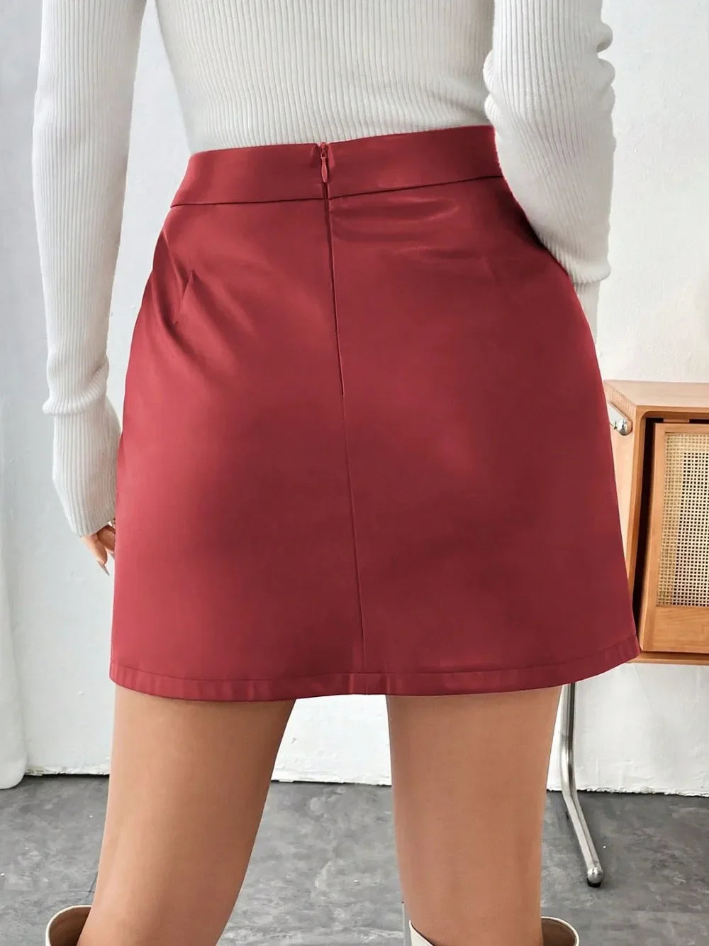 Mini Skirt with Zipper - Piña Colada