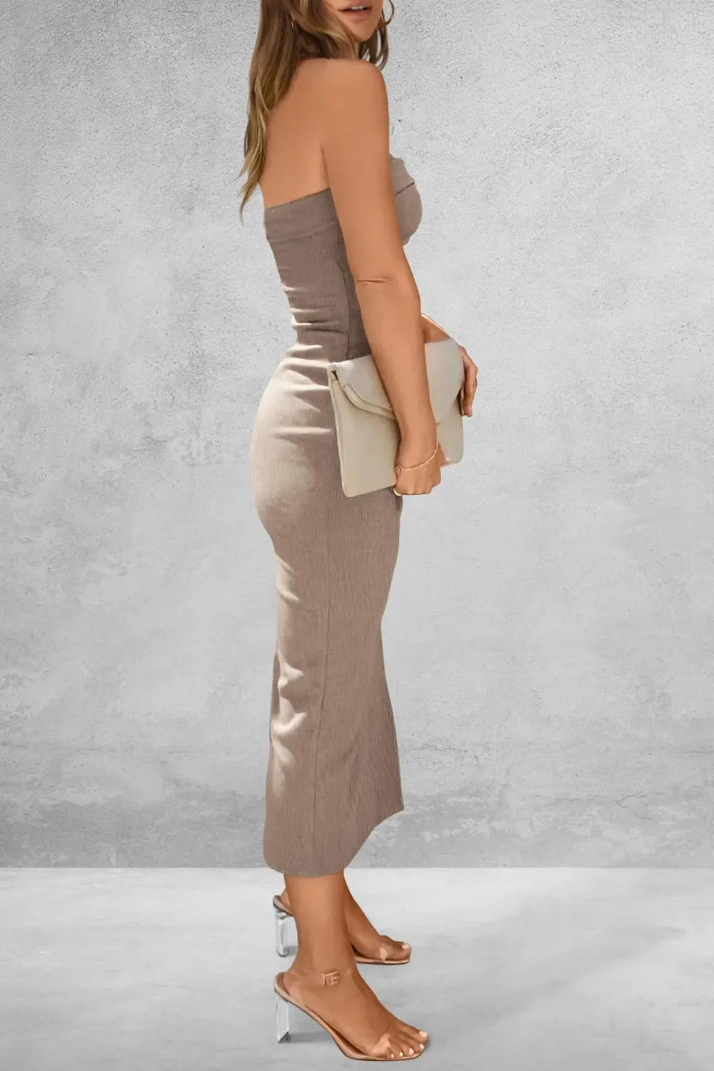 Slit Tube Midi Dress - Piña Colada