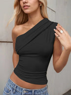 One-Shoulder Tank Top - Piña Colada