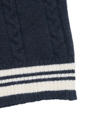 Contrast Striped V-Neck Sweater - Piña Colada