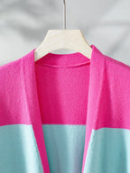 Color Block Open Front Cardigan - Piña Colada