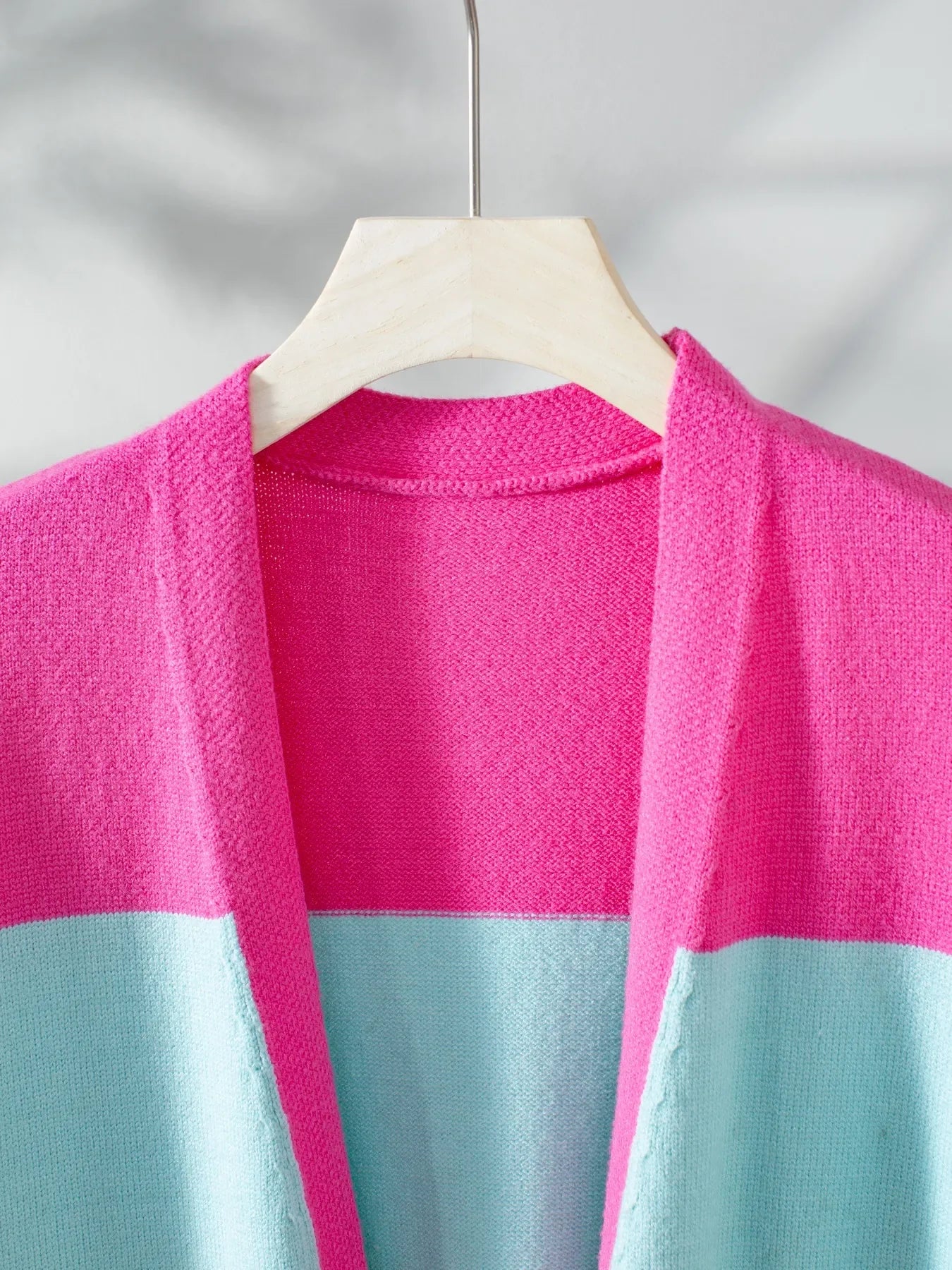 Color Block Open Front Cardigan - Piña Colada