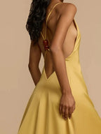 Deep V-Neck Maxi Dress - Piña Colada