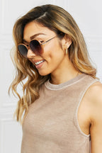 Metal-Plastic Hybrid Full Rim Sunglasses - Piña Colada