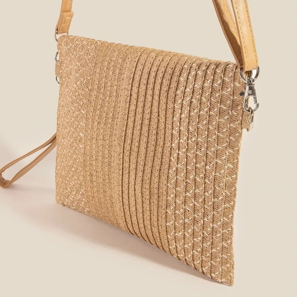Fame Tight Woven Envelope Clutch Bag - Piña Colada