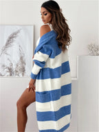 Color Block Open Front Cardigan - Piña Colada