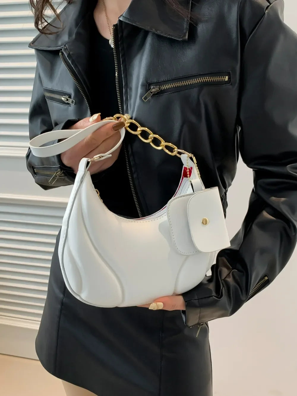 PU Leather Shoulder Bag with EarPods Bag - Piña Colada