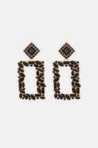 Square Shape Glass Stone Dangle Earrings - Piña Colada