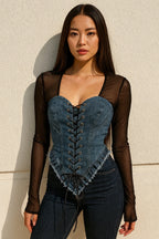 Seasonal Bodysuit Jean Mesh