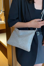Rhinestone Knotted Strap Crossbody Bag - Piña Colada