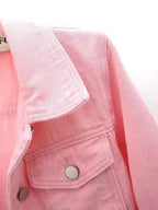 Full Size Cropped Denim Jacket Plus Size - Piña Colada