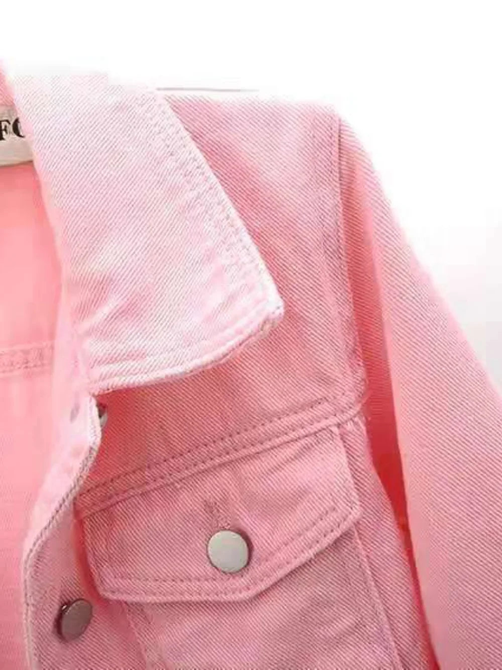 Full Size Cropped Denim Jacket Plus Size - Piña Colada