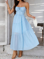 Devine Smocked Tiered Maxi Cami Dress - Piña Colada
