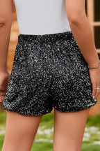 Sequin Elastic Waist Shorts - Piña Colada