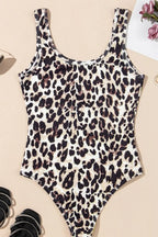Leopard Sleeveless Bodysuit - Piña Colada