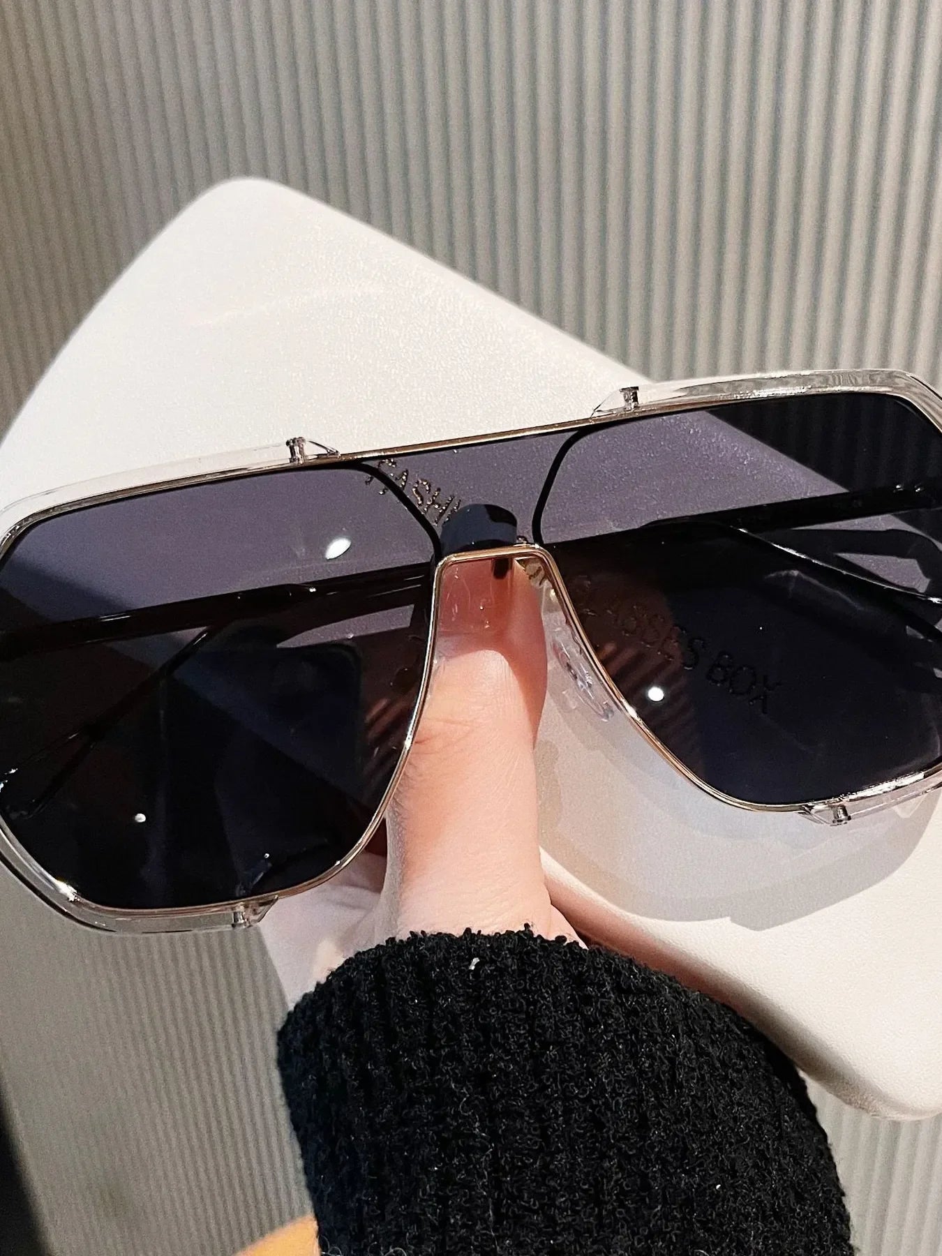 UV Protection Oversized Sunglasses - Piña Colada