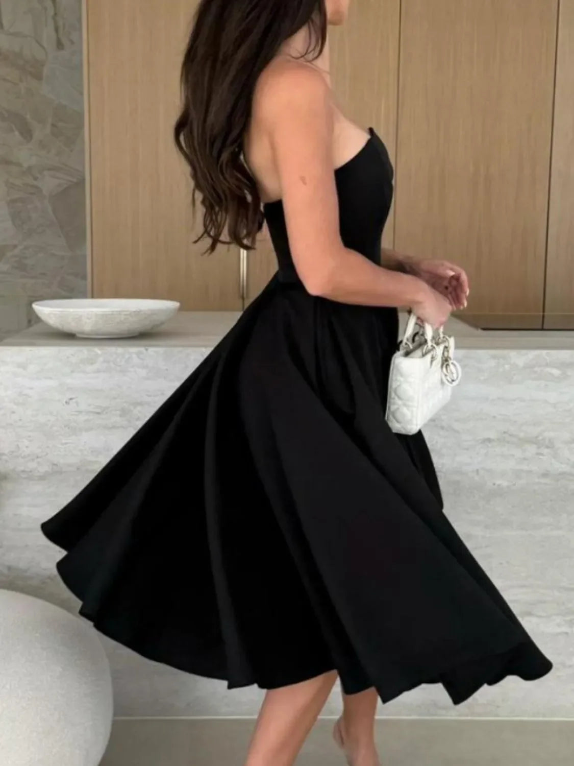 Solid Color Tube Midi Dress - Piña Colada