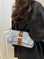 Leather Buckle Strap Crossbody Bag - Piña Colada