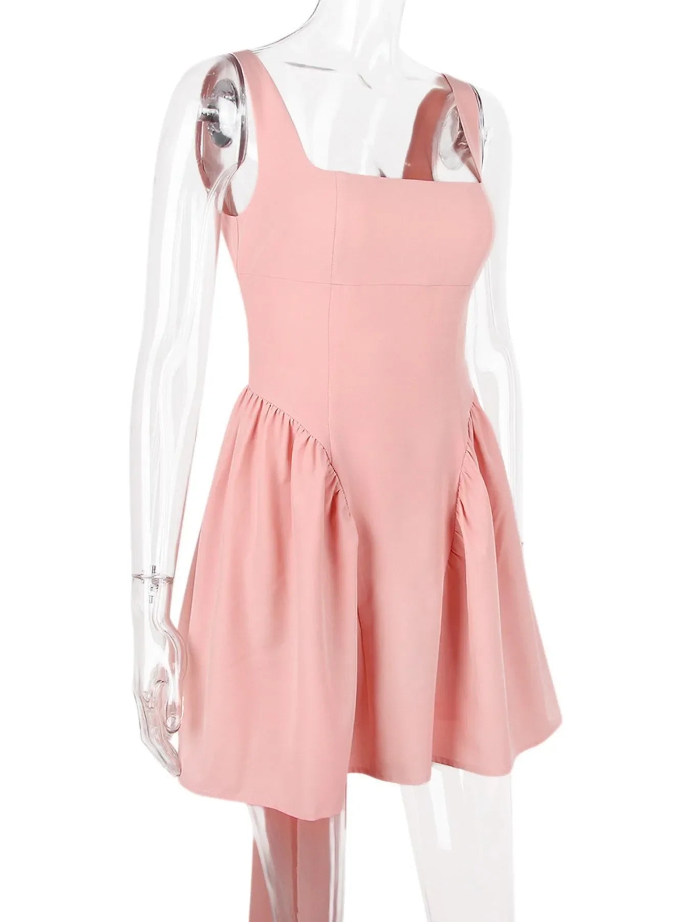 Backless Square Neck Mini Dress - Piña Colada