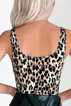 Leopard Sleeveless Bodysuit - Piña Colada