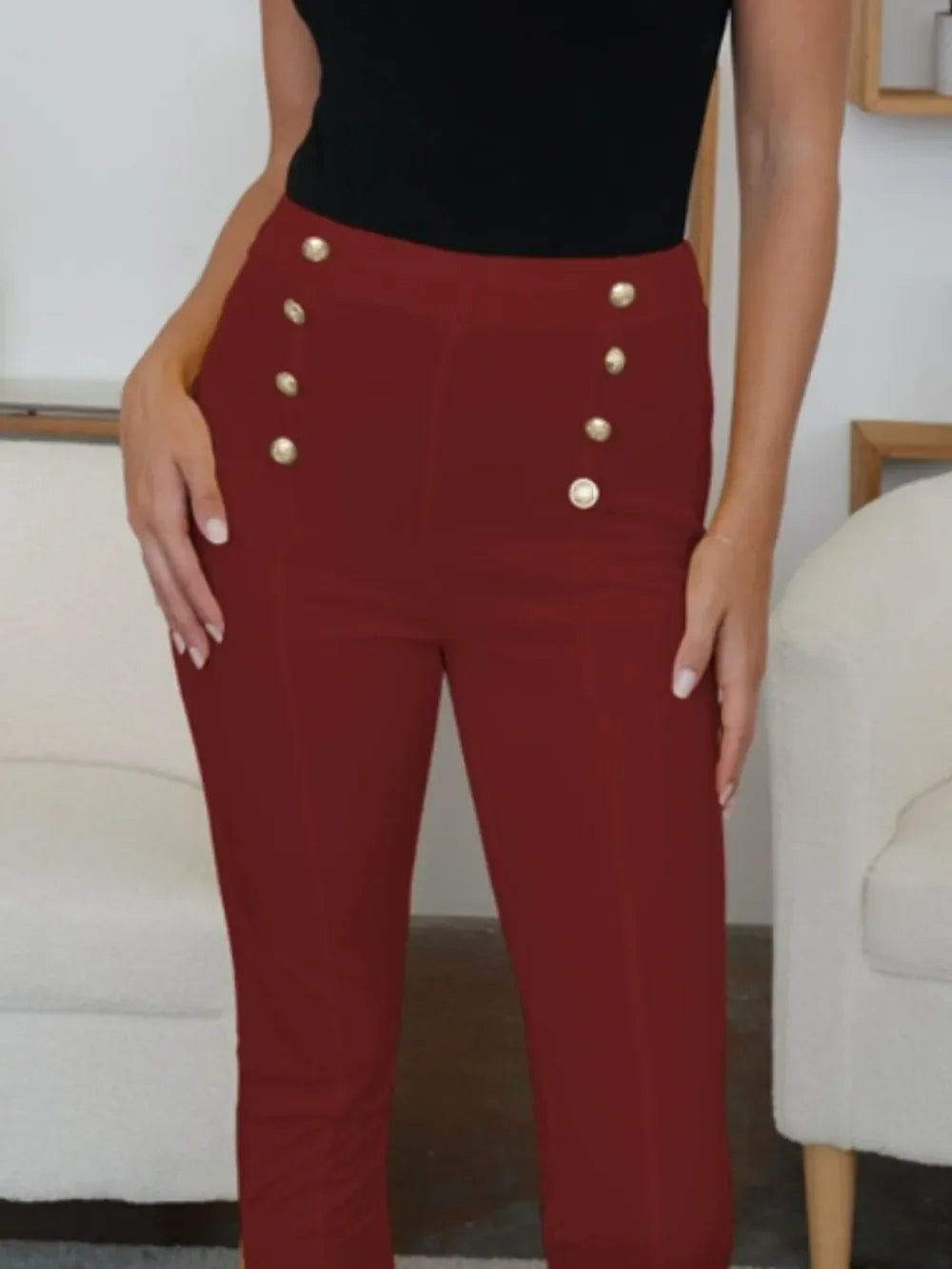 FAM-FAM High Waist Skinny Pants - Piña Colada