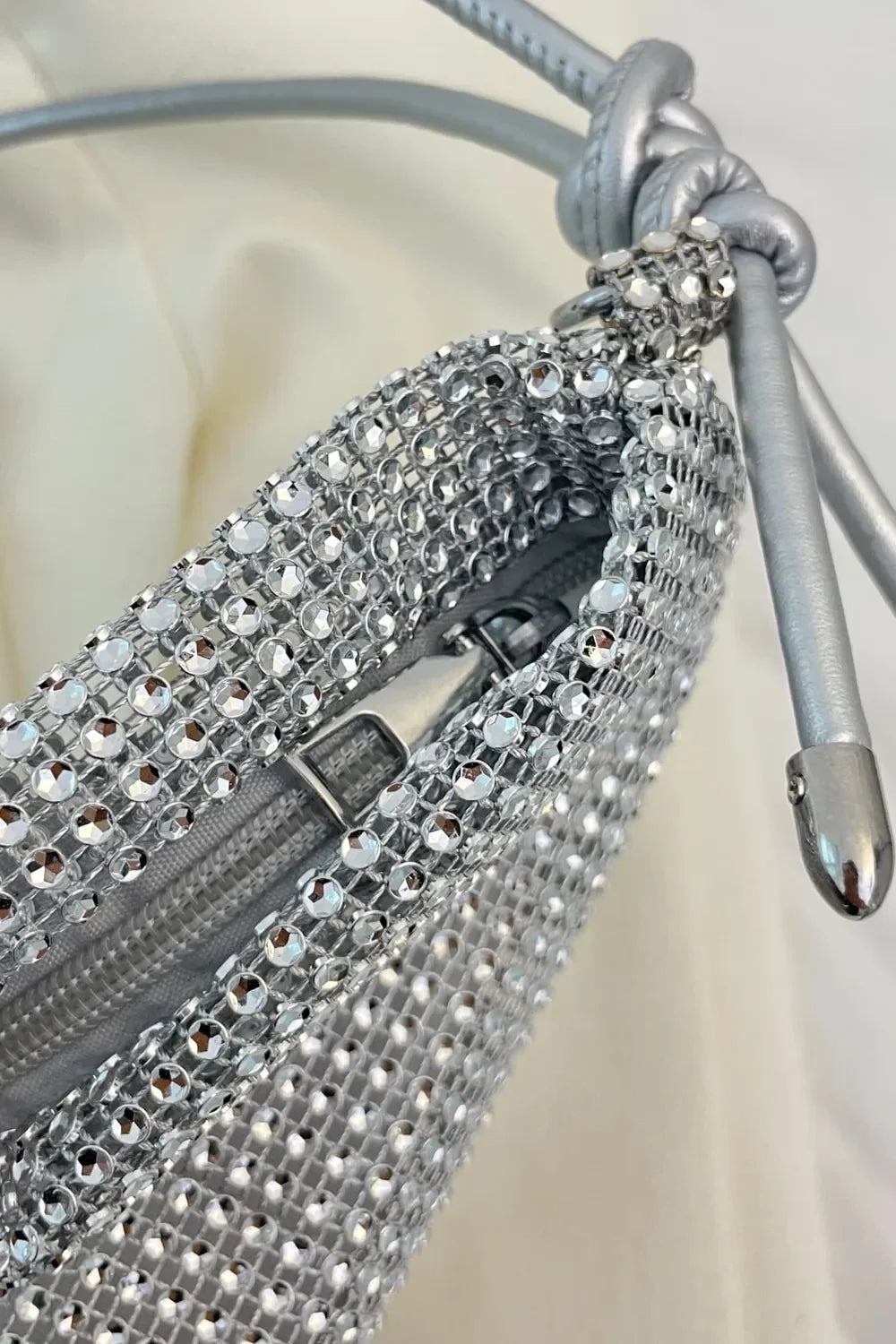 Rhinestone Knotted Strap Crossbody Bag - Piña Colada
