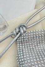 Rhinestone Knotted Strap Crossbody Bag - Piña Colada