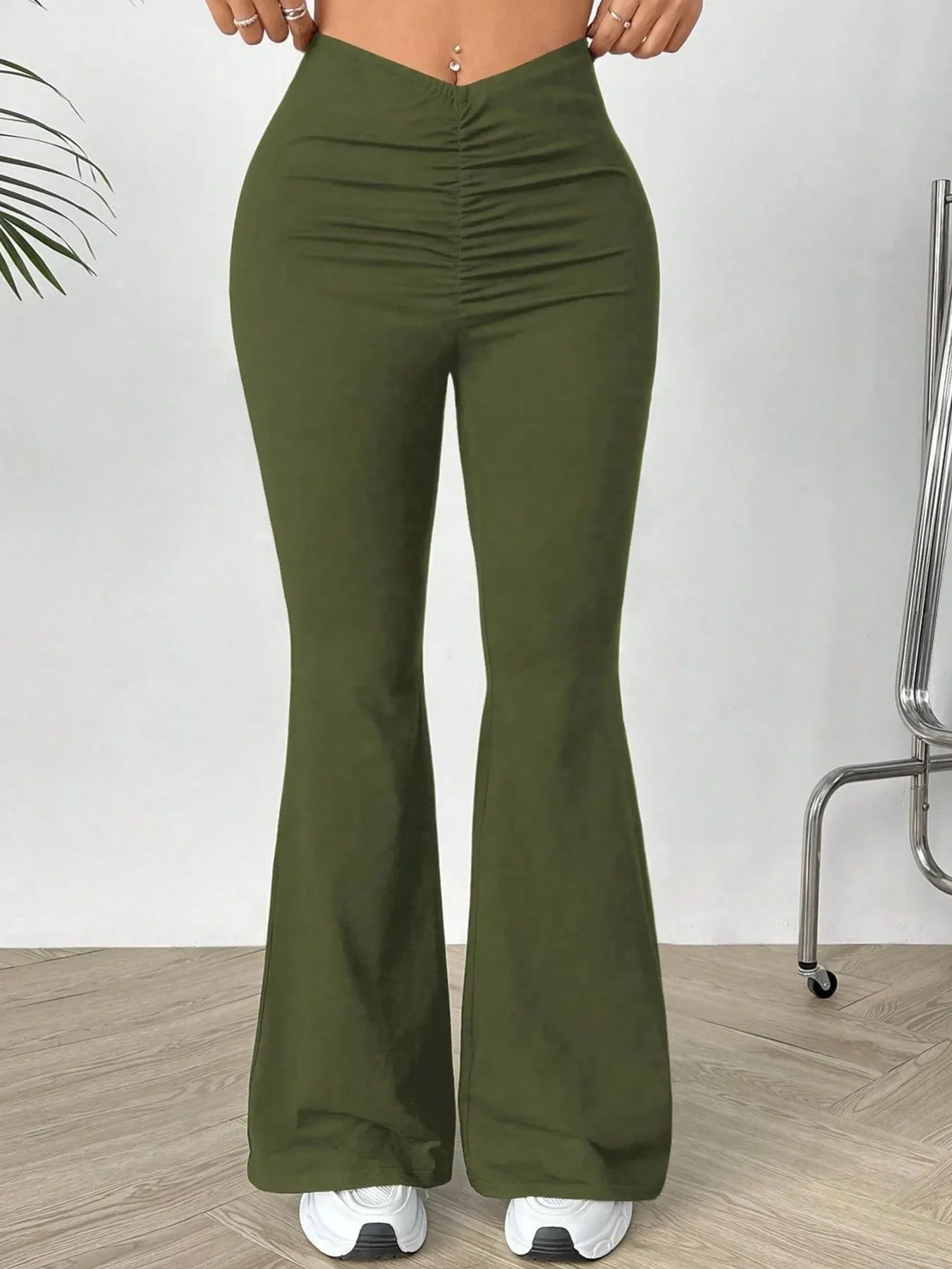High Waisted Flare Pants - Piña Colada