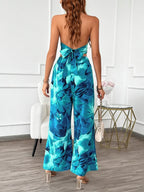 Devine Printed Halter Neck Top and Pants Set - Piña Colada