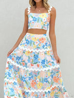 Printed Cami and Maxi Skirt Set - Piña Colada