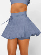 High Waist Skort with Pockets - Piña Colada