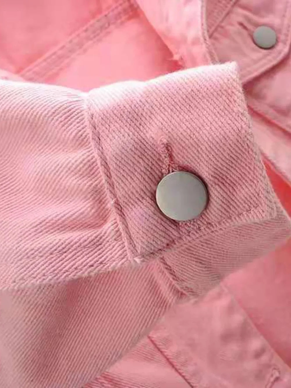 Full Size Cropped Denim Jacket Plus Size - Piña Colada