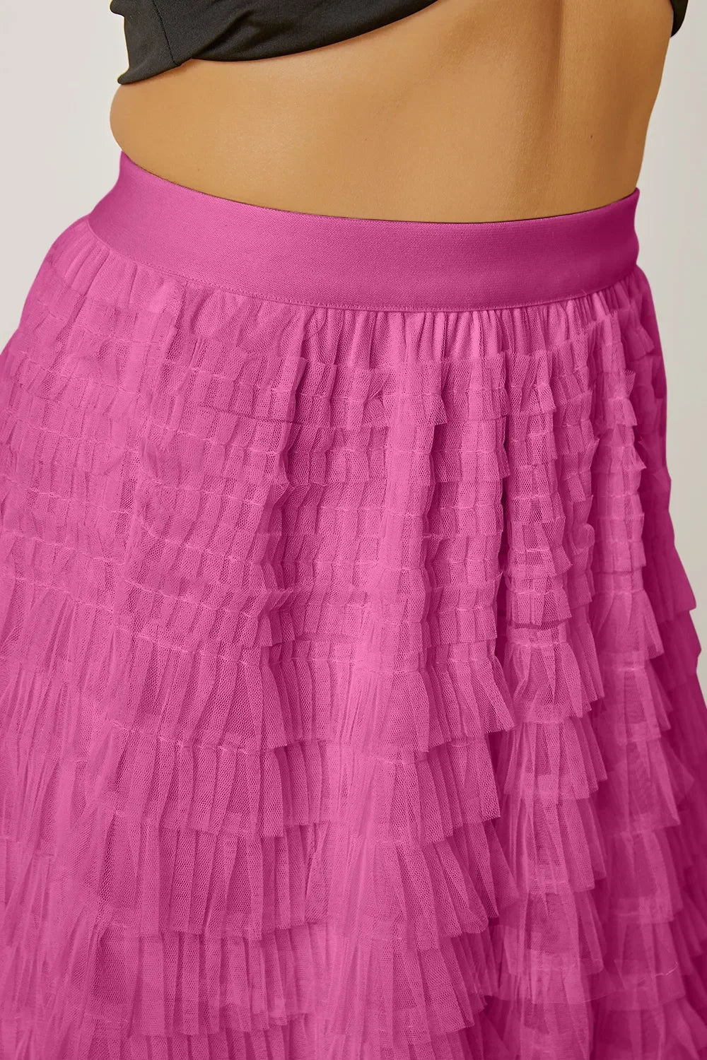 Ruched High Waist Tiered Skirt - Piña Colada