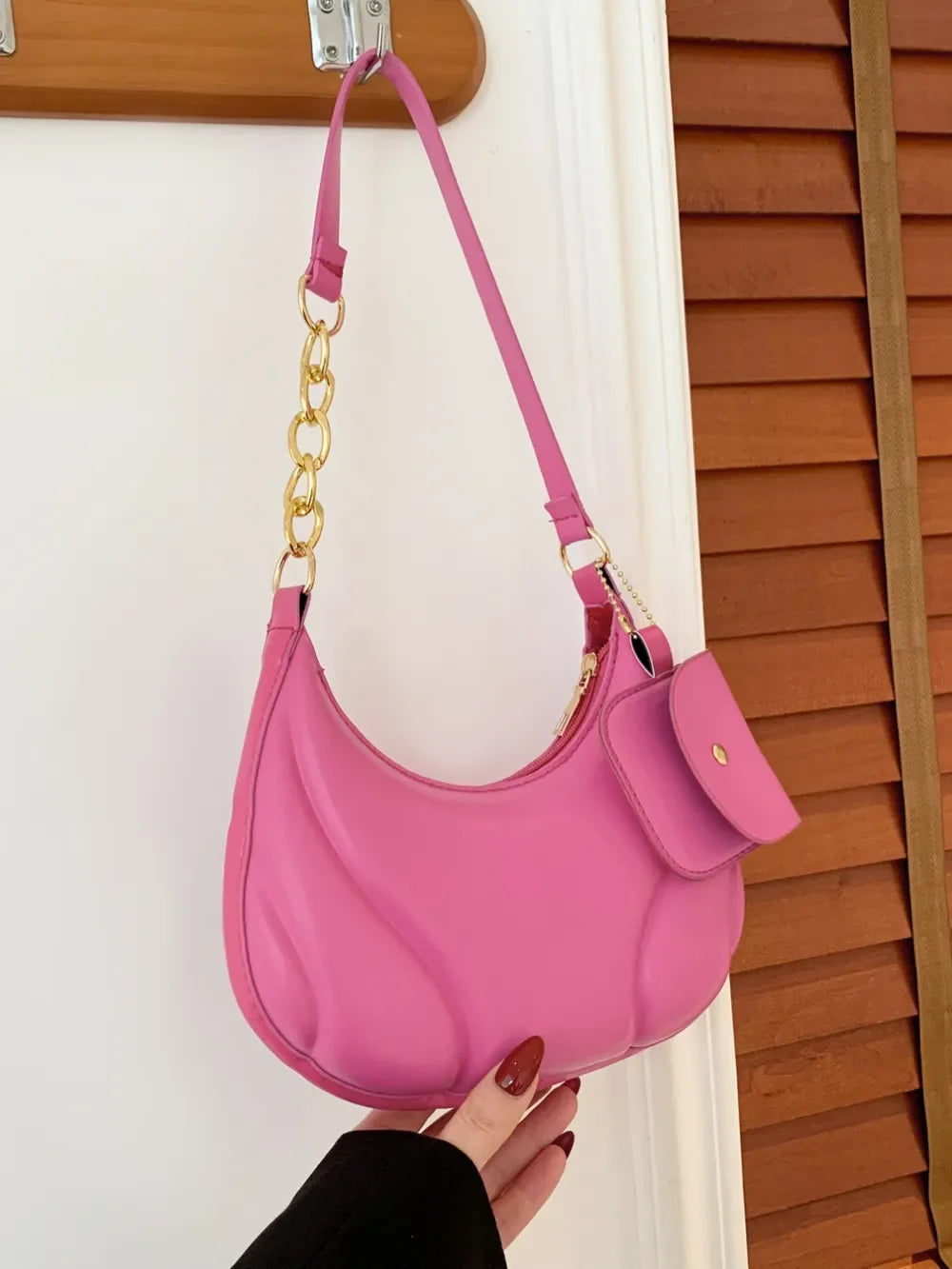 PU Leather Shoulder Bag with EarPods Bag - Piña Colada