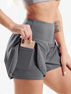 Pocketed High Waist Active Shorts - Piña Colada