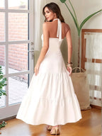Twist Front Cutout Tiered Maxi Dress - Piña Colada