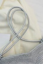 Rhinestone Knotted Strap Crossbody Bag - Piña Colada