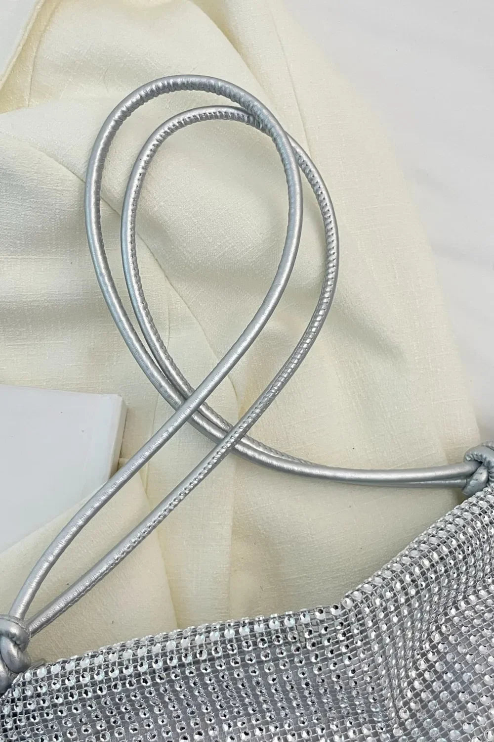Rhinestone Knotted Strap Crossbody Bag - Piña Colada