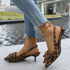 Bow Point Toe Kitten Heels Pumps - Piña Colada