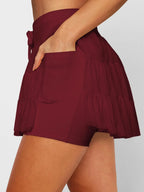 High Waist Skort with Pockets - Piña Colada