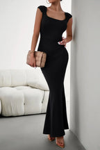 Devine Cap Sleeve Scoop Neck Maxi Dress - Piña Colada